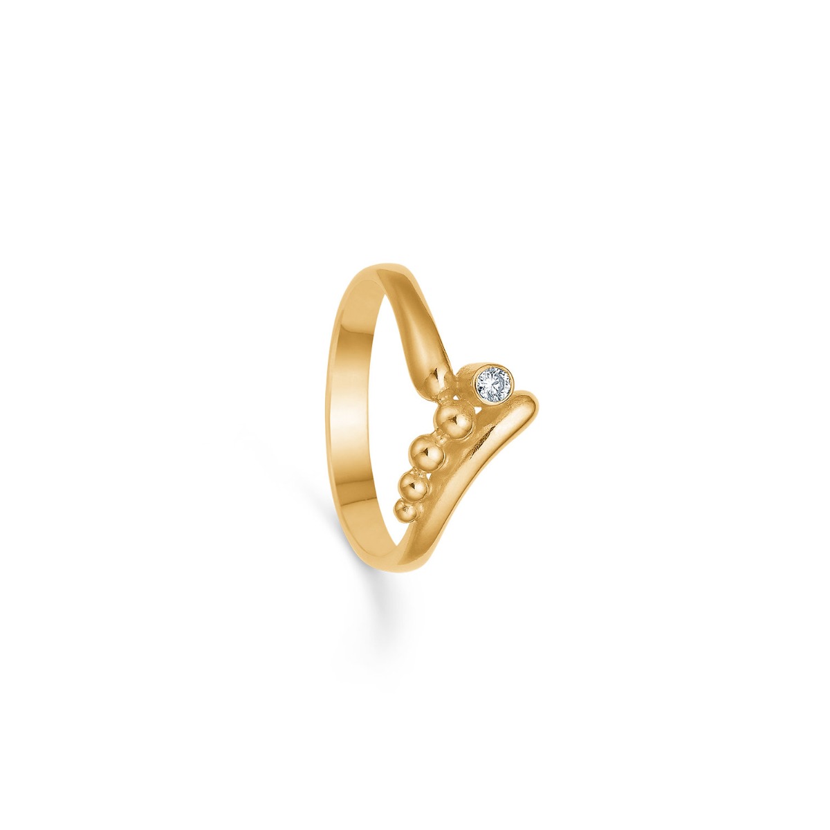 8 Karat Guld Ring med 0,05 Carat Brillant - Randers Sølv