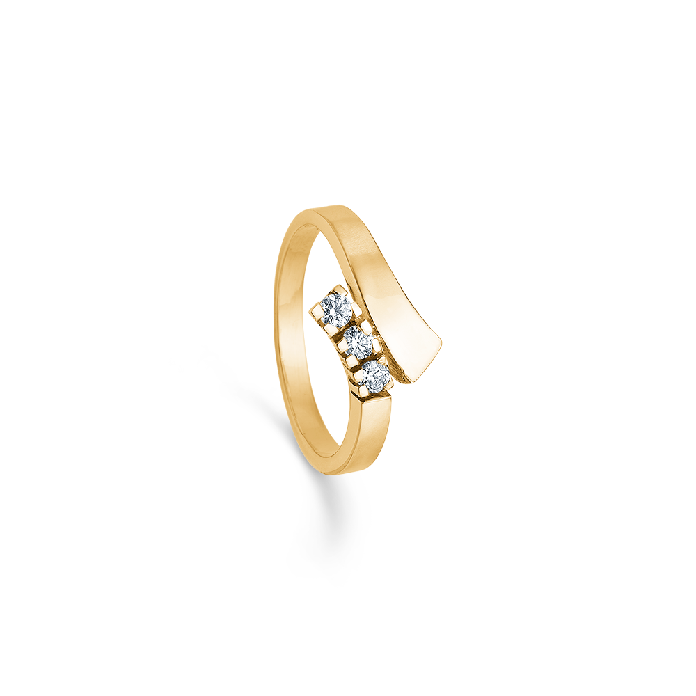 8 Karat Guld Ring med 0,09 Carat Diamanter - Eksklusiv!