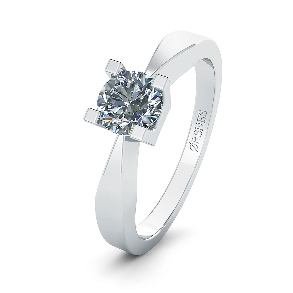 14 Karat Hvidguld Ring med 0,40 Carat Brillant Tilbud