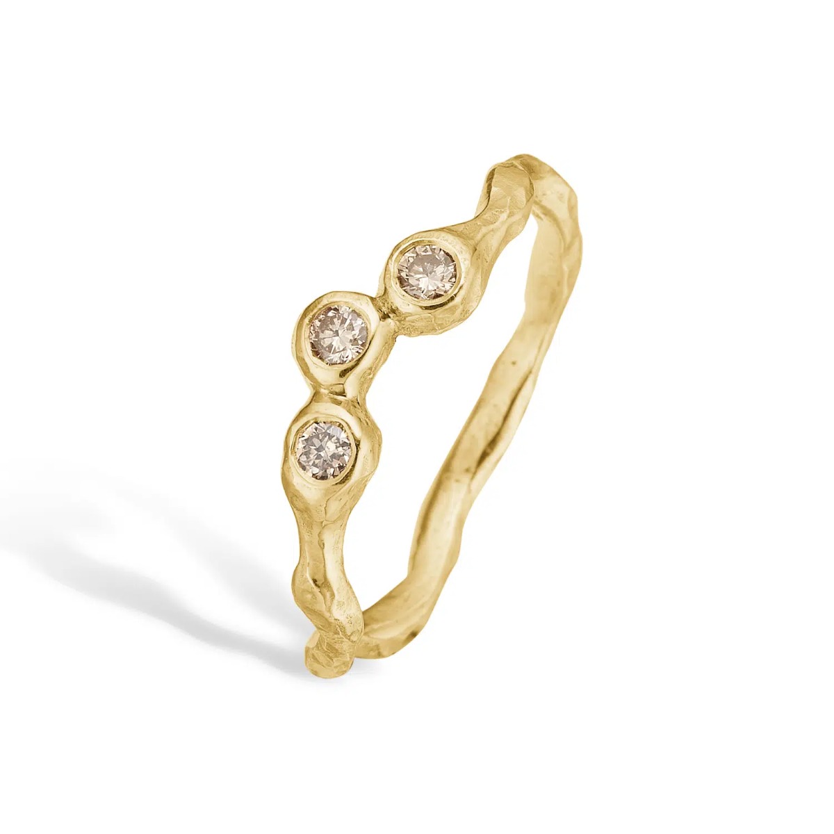 Zenith Triple 14 Karat Guld Ring med 0,15 Carat Brillanter