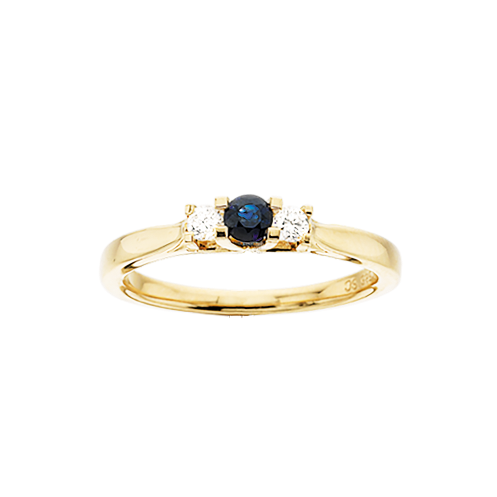 Zoya 14 Karat Guld Ring med Safir og Brillanter på tilbud
