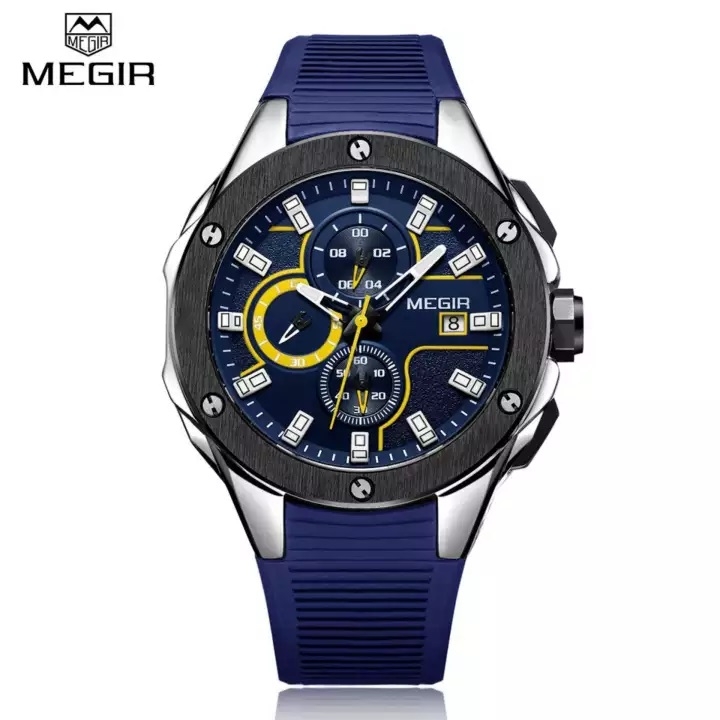 Megir Chronograf Sportsur Yellow - Lagersalg!