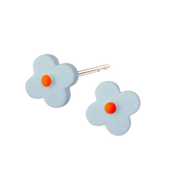 Aura Cloud Neon Orange Ørestikker i Sterling Sølv