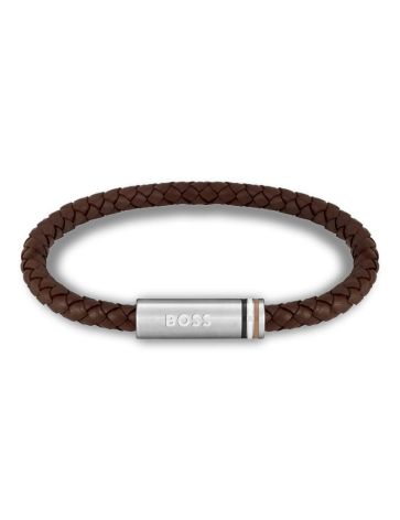 Ares Single Læder Armbånd 1580623 fra Boss - Tilbud!