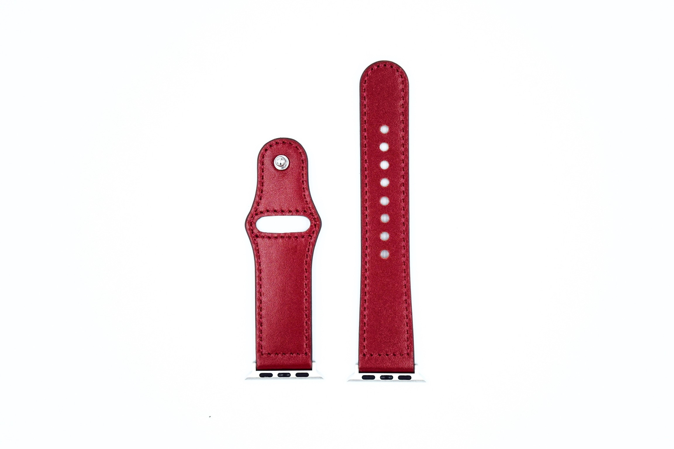 Carlu Dark Red Læderrem til Apple Watch - Tilbud!