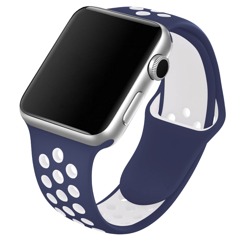 Carlan Apple Watch Mørkeblå Silikone Rem til Smartwatch