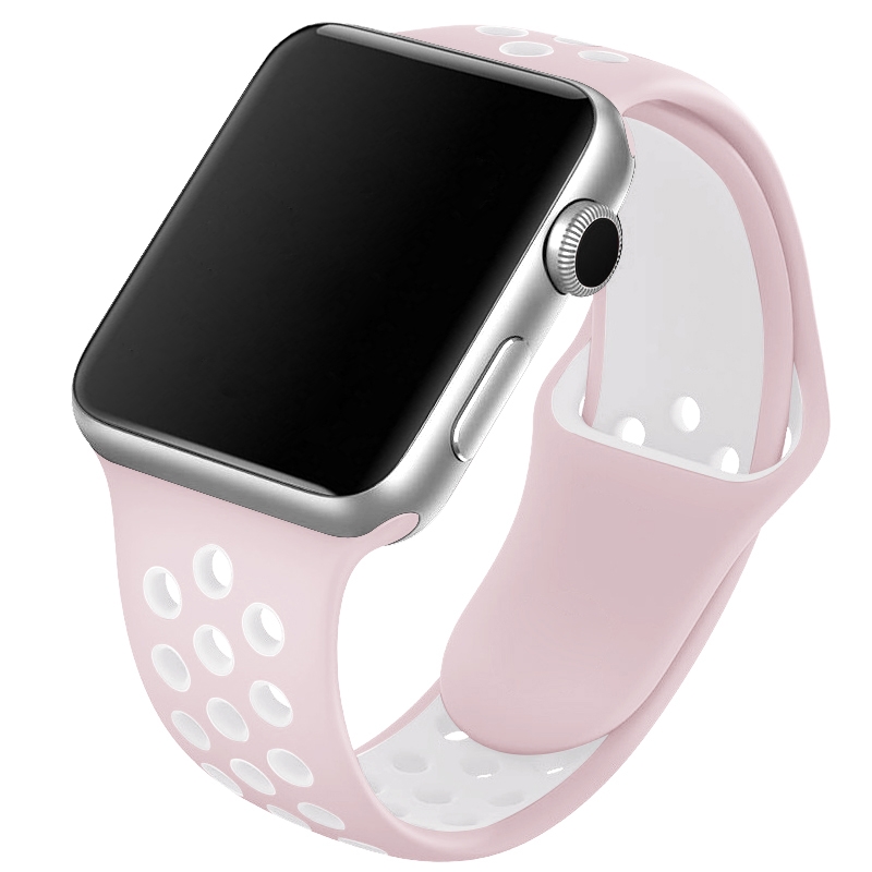 Carlu Apple Watch Lyserød Silikonerem - Sporty Design