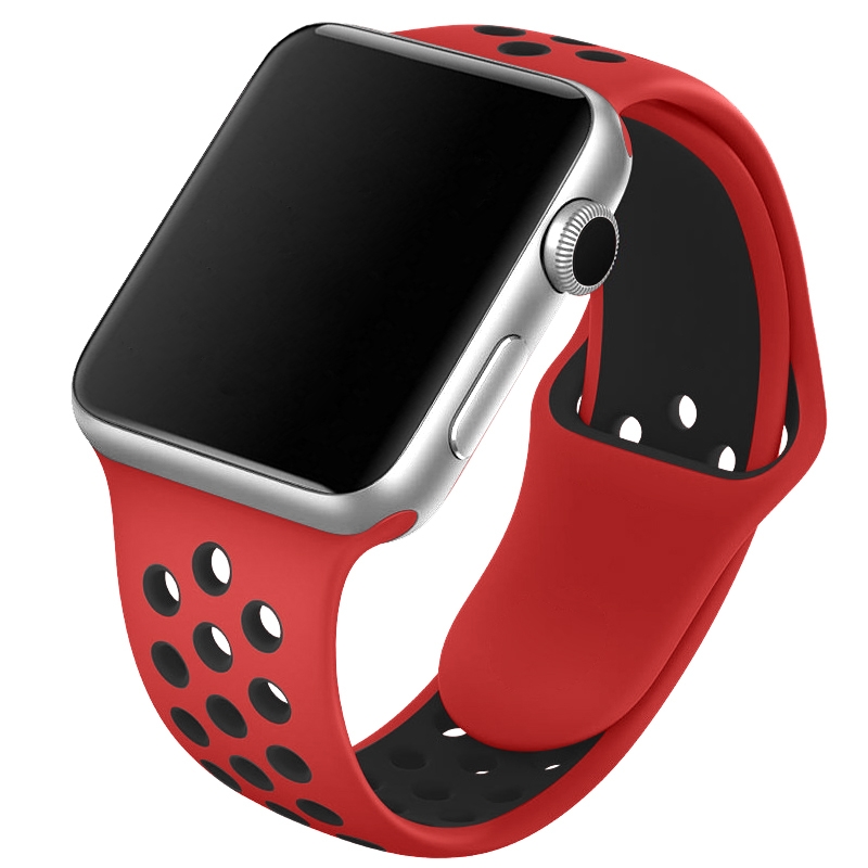 Carlan Rød Silikone Rem til Apple Watch 42/44 mm