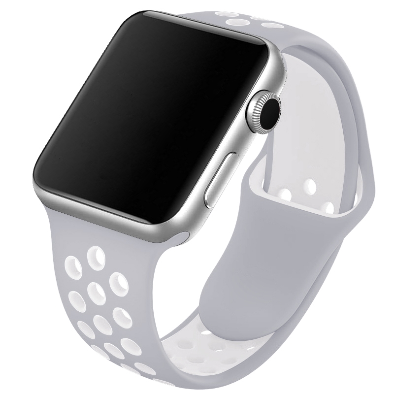 Carlan Apple Watch Lys Grå Silikonerem til Smartwatch