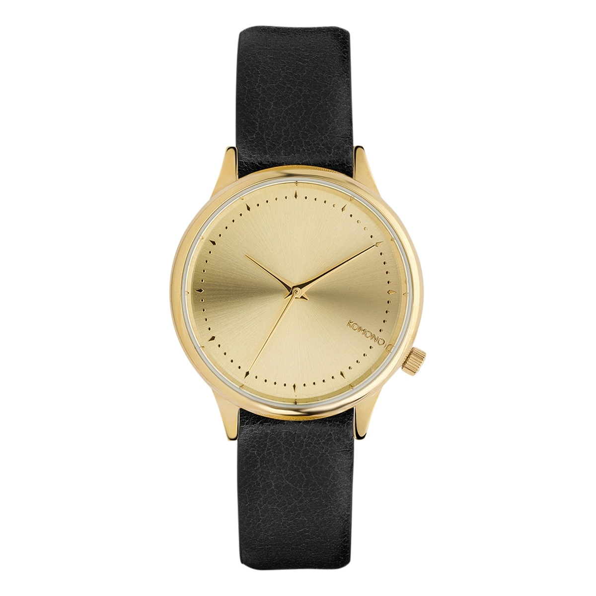 KOMONO Estelle Black - Elegant dameur med læderrem