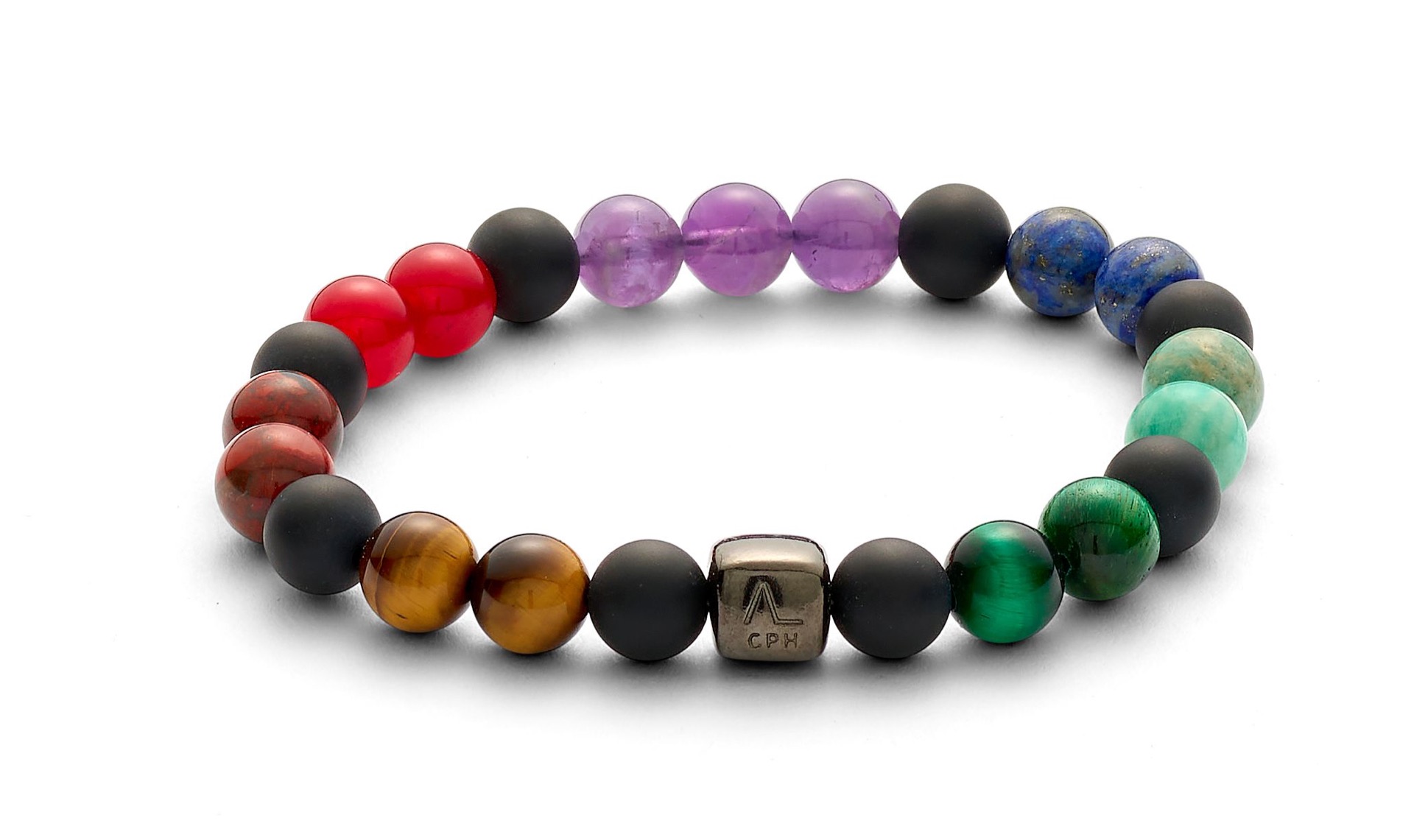 Colorup Chakra Herrearmbånd i Sterling Sølv - Udsalg!