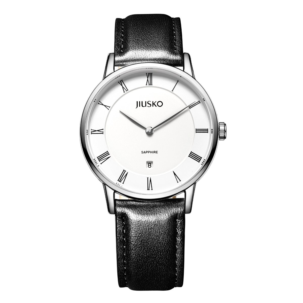 Elegant herreur fra Jiusko med sort læderrem - Outlet tilbud!