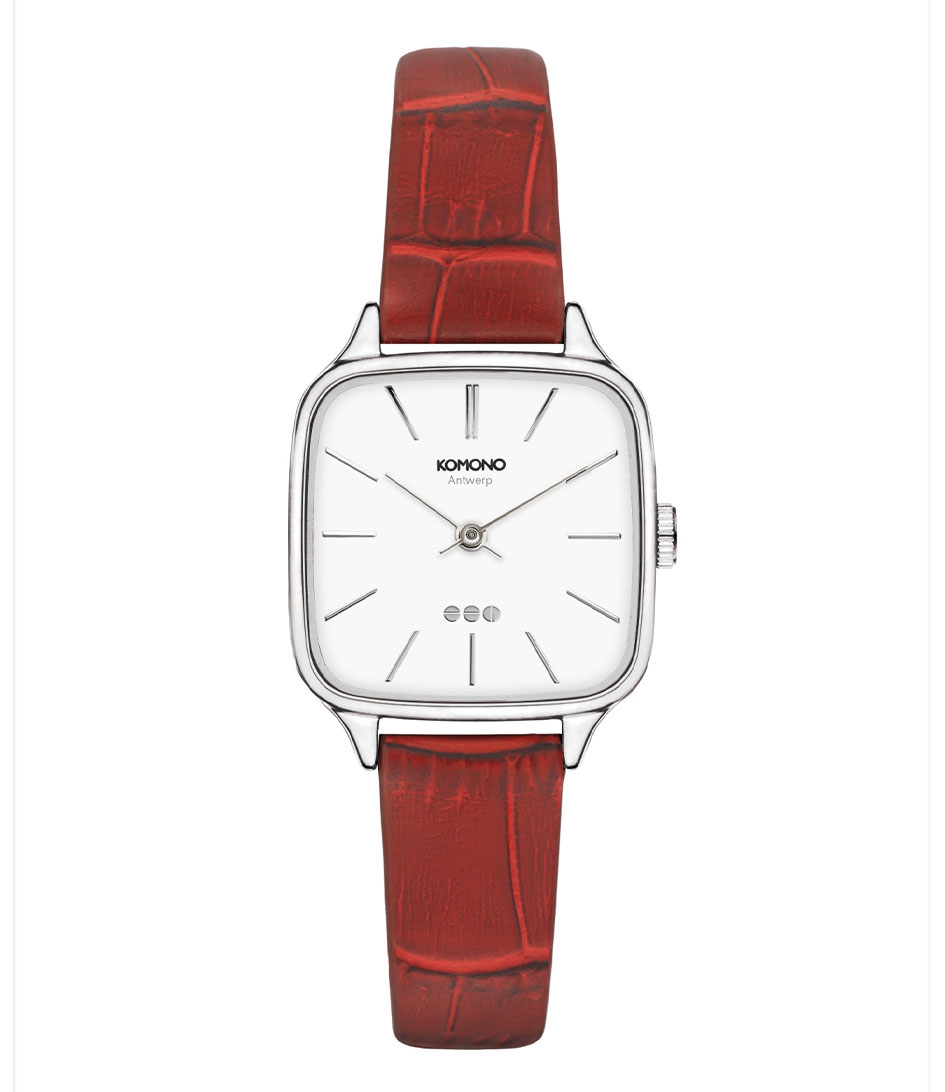 Kate Croco Red Dameur - Elegant Rød Læderrem