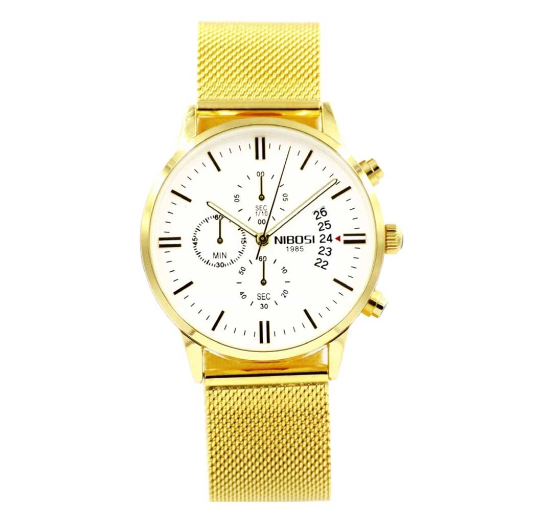 Nibosi Gold Mesh Ur - Elegant Design i Guldfarve