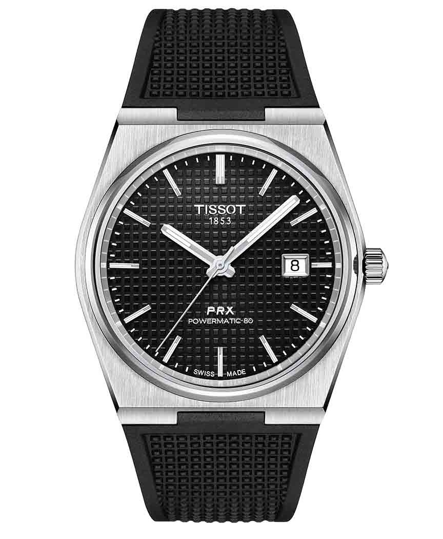 TISSOT PRX Rubber Black - Moderne dress ur til studerende