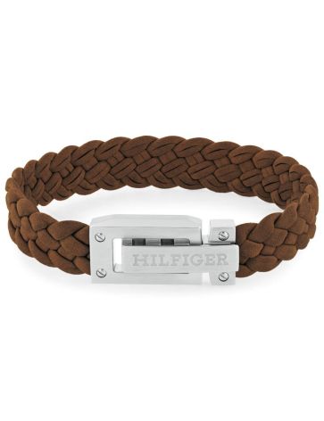 Fladt Læder Herrearmbånd fra Tommy Hilfiger - Udsalg!