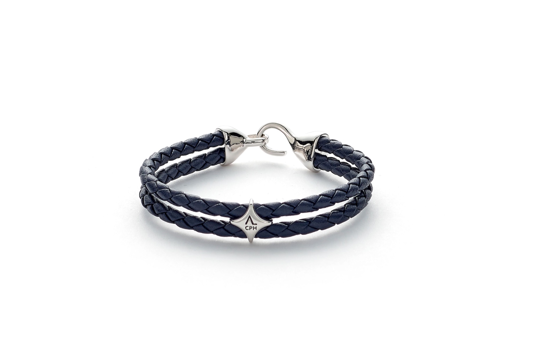 Bolo Læderarmbånd til Mænd i Blå med Sølvlås